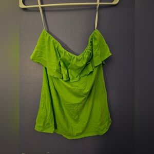 Green Lilly Pulitzer strapless ruffle top